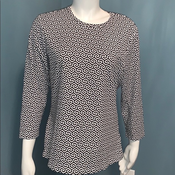 J. McLaughlin Tops - J. McLaughlin Catalina Cloth Black & White Print L